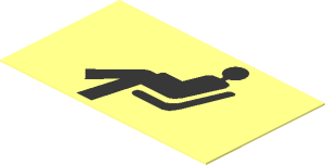 Sticker  1.1 x  1.9 with Black Waiting Room Pictogram on Transparent Background