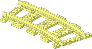 Train Track 6 Studs Wide Curved