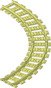 Train Track 6 Studs Wide Curved (Complete 4 Segments)