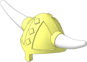 Minifig Helmet Viking with White Horns (Complete)