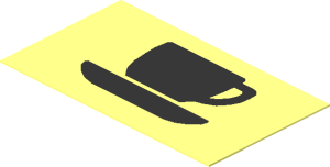 Sticker  1.1 x  1.9 with Black Cup and Saucer on Transparent Background