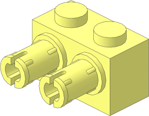 Brick  1 x  2 with  2 Pins with Squared Centre Hole