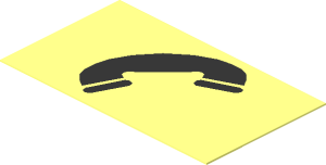 Sticker  1.1 x  1.9 with Black Telephone on Transparent Background