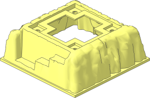 Baseplate 16 x 16 Raised with Shaped 10 x 10 Hole and 4 Pegholes