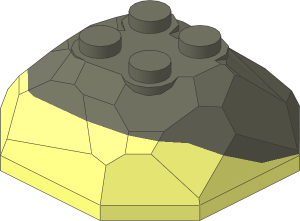 Rock  4 x  4 x  1.333 Top Dual Mould with Dark Bluish Grey Upper Section