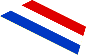 Sticker  1.2 x  2.9 with 3 Stripes Red/White/Blue and Sloped End Left