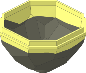Rock  4 x  4 x  1.667 Bottom Dual Mould with Dark Bluish Grey Lower Section