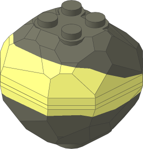 Rock  4 x  4 x  3 with Dark Bluish Grey Upper Top and Lower Bottom (Complete)