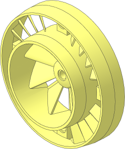 Turbine Fan 16 / 8 Blade 10 Diameter with Case