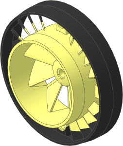 Turbine Fan 16 / 8 Blade 10 Diameter with Case with Blended Black Outer