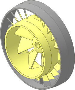 Turbine Fan 16 / 8 Blade 10 Diameter with Case with Blended Pearl Light Grey Outer