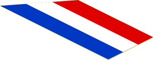 Sticker  1.2 x  2.9 with 3 Stripes Red/White/Blue and Sloped End Right