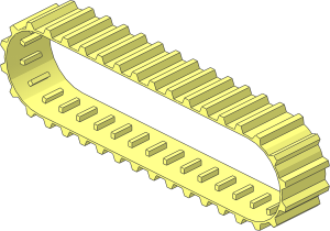 Caterpillar Track 2.5 Wide with 36 Ridges (Formed for 2 Wheel Rim 20 x 30)