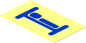 Sticker  1.1 x  1.9 with Blue Bed Icon