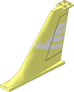 Tail Plane  2 x 14 x  8 with White Airline Bird Logo Pattern