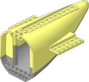 Plane Aft Section  8 x 16 x  7 with Light Bluish Grey Bottom