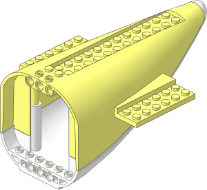 Plane Aft Section  8 x 16 x  7 with White Bottom and Tip
