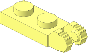 Hinge Plate  1 x  2 Locking with Dual Finger on End Vertical, 7 Teeth