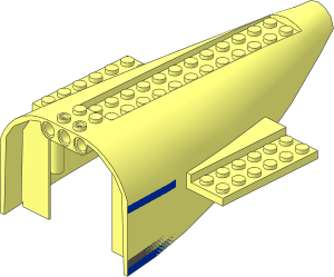 ~Plane Aft Section  8 x 16 x  7 Top with Blue Stripes Pattern