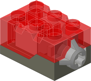 ~_Electric Light Brick  2 x  3 x  1.333 - TrRed Top - Red LED (Obsolete)