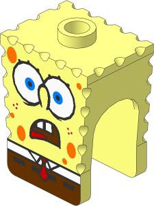 Minifig Head SpongeBob with Shocked Pattern