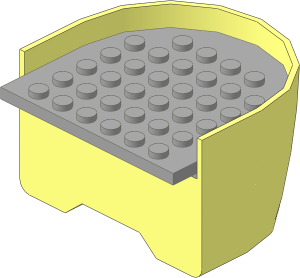 Boat Section Stern  6 x  6 x  3.333 with Light Grey Deck