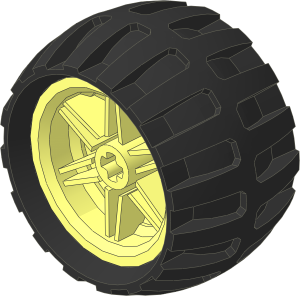 Wheel Rim 20 x 30, 6 Spokes, Ribs with Tyre 43.2 x 26 Balloon Small