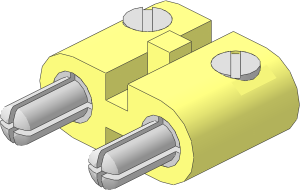 Electric Plug (Type 2) Twin with Cross-Cut Pin (Complete)