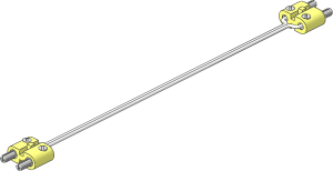 Electric Cable White with Plugs (Type 2) Twin Cross-Cut Pin