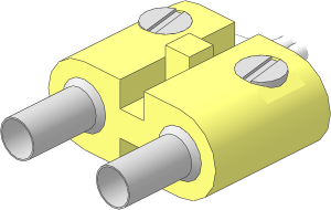 Electric Plug (Type 1) Twin with Hollow Pin with Cable End