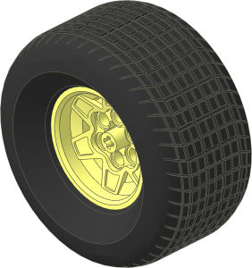 Wheel Rim 26 x 43 with 6 Spokes and 6 Pegholes with Tyre 44/ 91 x 43 R