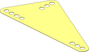 Sheet Plastic Technic Panel  8 x 17 Triangular with 10 Holes