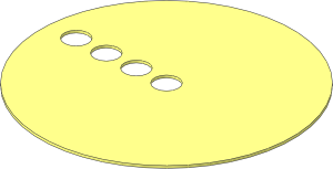 Sheet Plastic Technic Panel  8 x  8 Circular with  4 Holes
