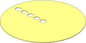 Sheet Plastic Technic Panel 10 x 10 Circular with  5 Holes
