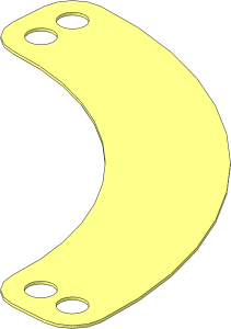 Sheet Plastic Technic Panel 10 x 10 Quarter Ring with  4 Holes