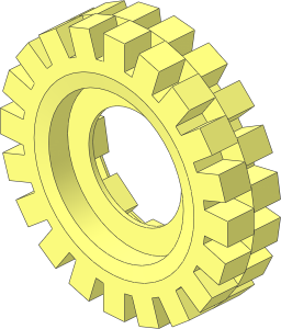 Tyre 10/130 x 17 Offset Tread for Technic Gear 9 Tooth
