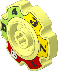 Technic Sprocket Wheel 25.4 with Bionicle Life Counter Pattern