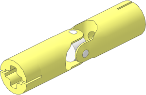 Technic Universal Joint 4L with Slotted Ends with Milky White Centre Type 1 (Complete)