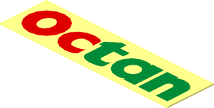 =Sticker  0.5 x  1.8 with Octan Logo without Border on Transparent Background