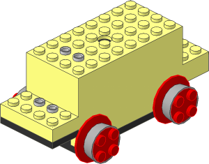 Electric Train Motor  4.5V  4 x 12 x  4 Black Base Red Wheels