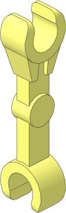 Minifig Mechanical Arm Straight with Clips at 90 degrees