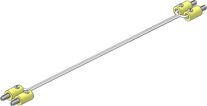 Electric Cable White with Plugs (Type 2) Single Cross-Cut Pin