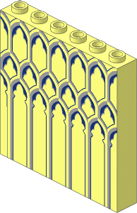 Panel  1 x  6 x  5 with Light Bluish Grey Ironwork Pattern