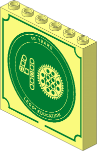 Panel  1 x  6 x  5 with Metallic Gold "40 Years LEGO Education" Badge Pattern