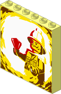 Panel  1 x  6 x  5 with Baron von Barron and Red Diamond Pattern