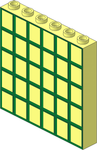 Panel  1 x  6 x  5 with Green and Dark Green Window Pane Pattern