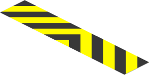 Sticker  0.6 x  4 with Yellow/Black Chevrons