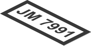 Sticker  0.6 x  2 with "JM 7991"