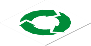 Sticker  0.9 x  0.9 with Round Green/White Arrows