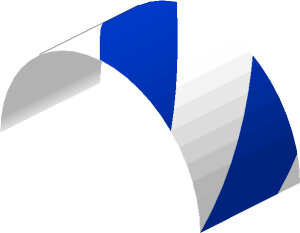 Sticker  3 x  9.4 with Blue and White Diagonal Stripes (Formed)